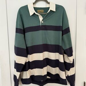 Striped Rugby Green and Navy Men's Shirt Polo